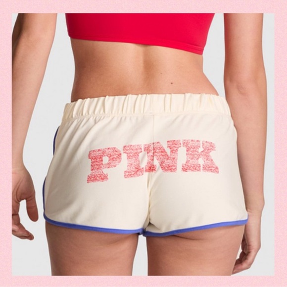 PINK Victoria's Secret Retro 70s Inspired Soft Modal Shorts-Winter White Logo M - Picture 1 of 12